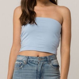 garage baby blue tube top